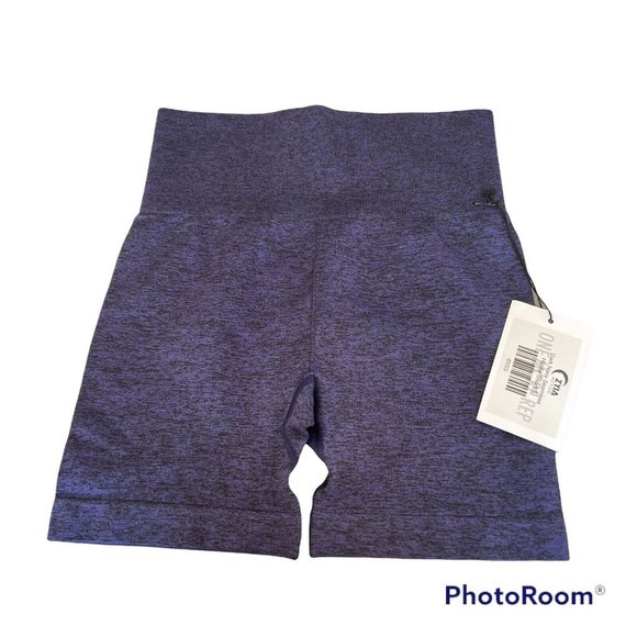Zyia Active Hustle Seamless Women’s Shorts Navy Blue Yoga Gym Run Size Small - Picture 1 of 3